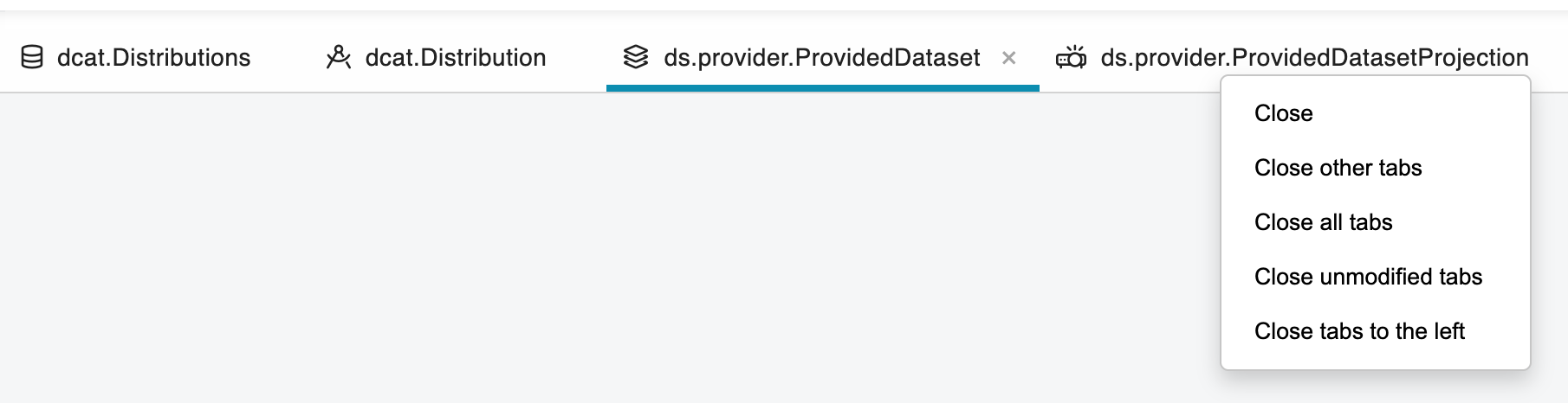 InformationgGrid tabbed resource navigation