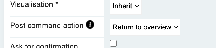 the new ‘Post command action’ option